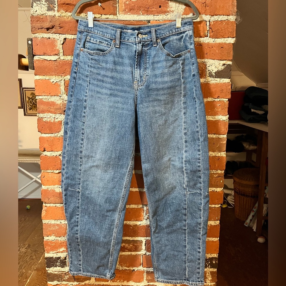 Old Navy high rise barrel leg jeans 10 tall